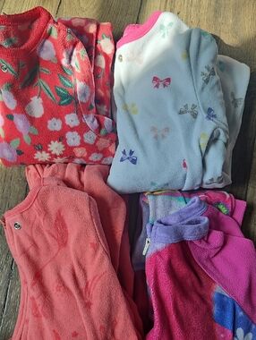 3t Girls Fleece Footed Sleeper Bundle